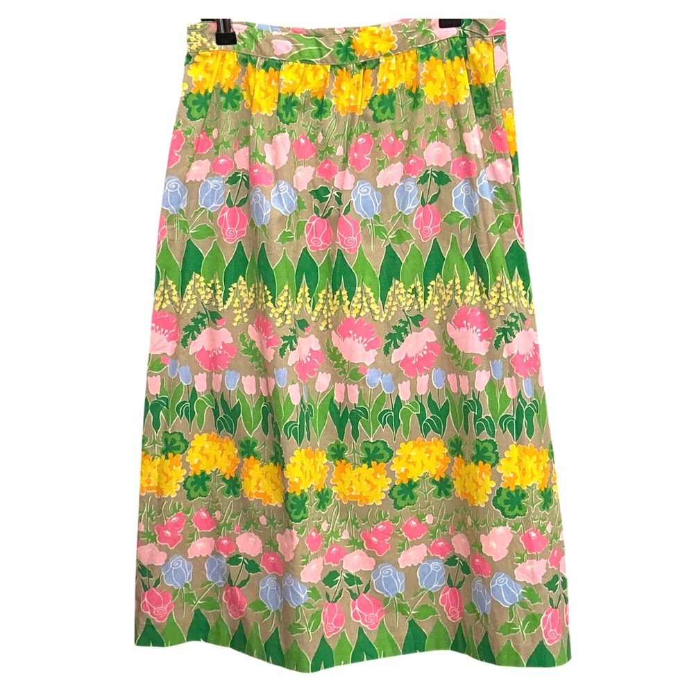 Vintage Briggs New York Floral A-Line Skirt Cottagecore Preppy Old Money Size 4